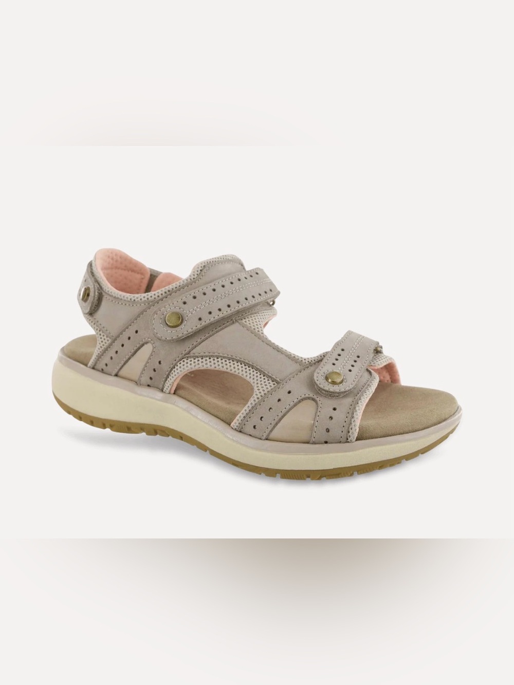 SAS Embark Walking Sandal Women's Beige Comfort Strap Velcro Taupe Tan Size 7.5